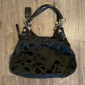 Coach Black Signature Maggie Hobo Shoulder Bag